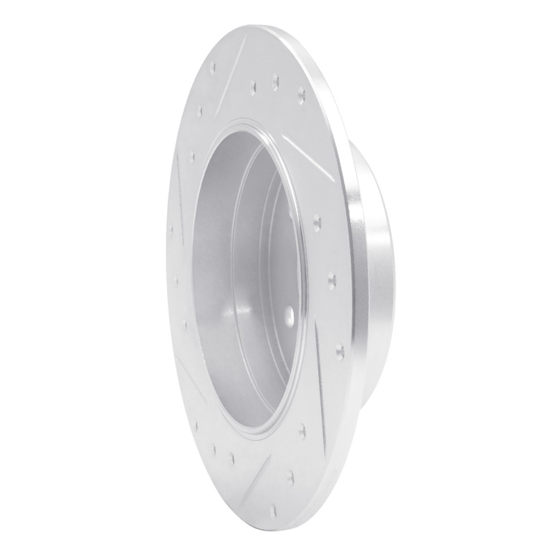 Chrysler CrossFIRE Brake Rotor (1) - Rear Right - R1 Concepts - Drilled & Slotted - Silver - `87-`15